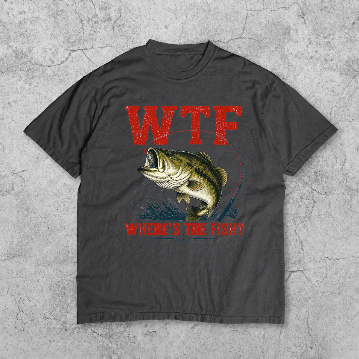 WTF Where’s The Fish Shirt, Largemouth Bass Fishing Tee
