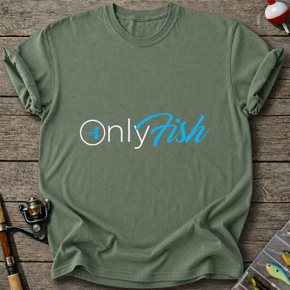 OnlyFish Fishing Hook Pun Minimalist Graphic T-Shirt