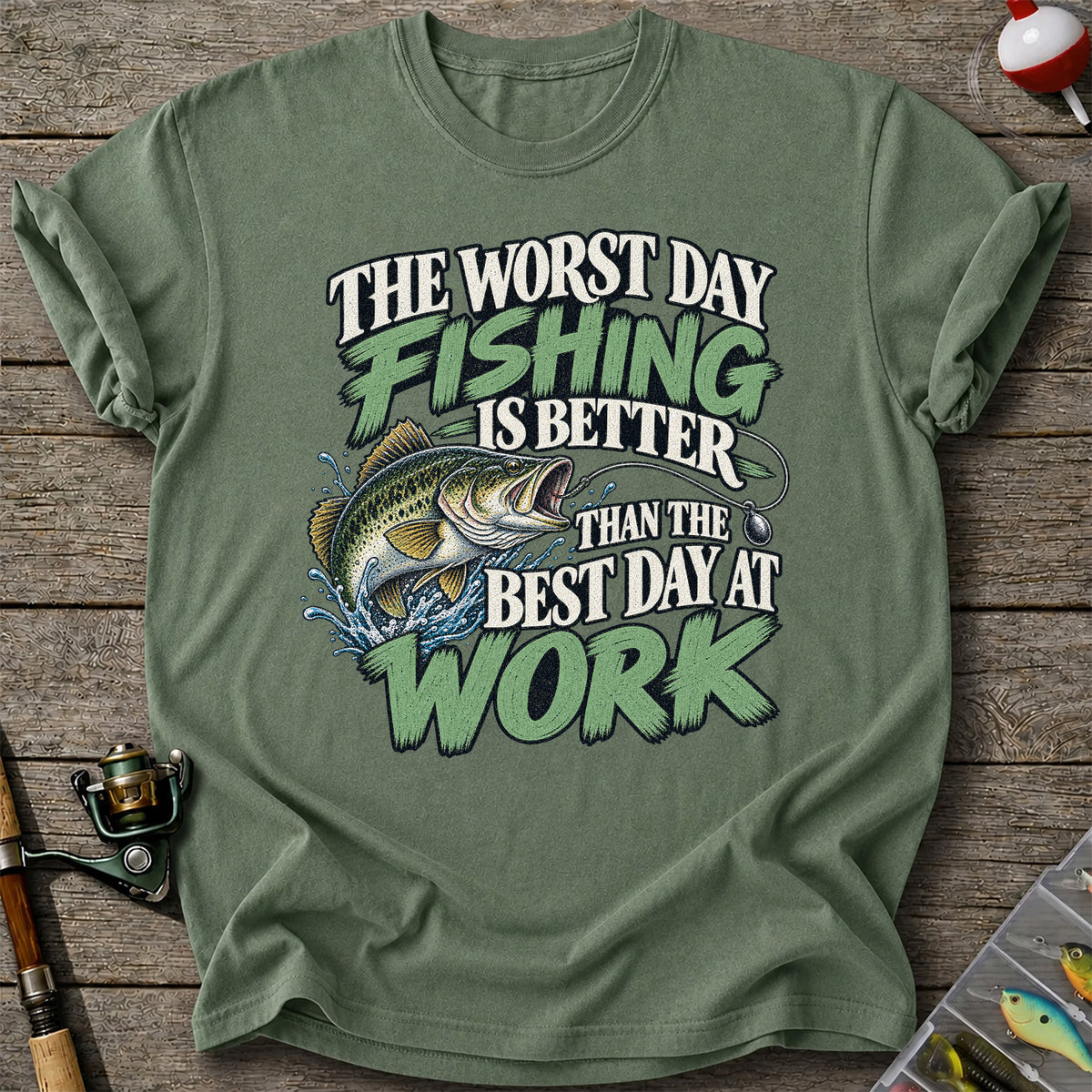 Largemouth Bass Fishing Humor Graphic T-Shirt