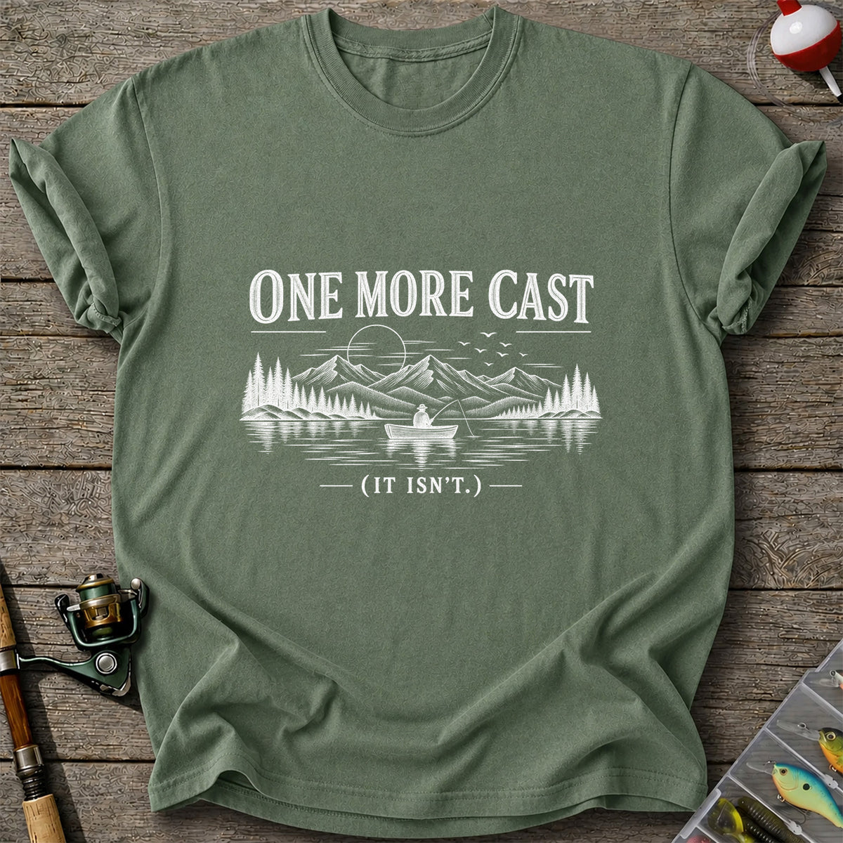 One More Cast Funny Lake Fishing Graphic T-Shirt