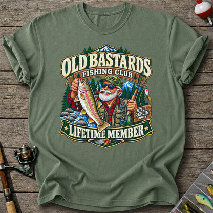 Old Bastards Fishing Club Lifetime Member Still Reelin' Rainbow Trout T-Shirt