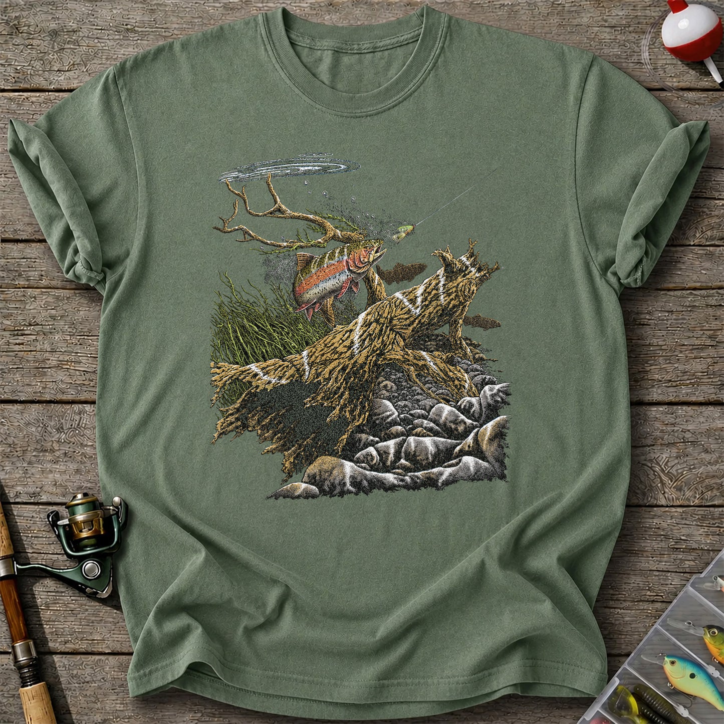 Trout Fishing T-Shirt  Fly Fishing River Tee