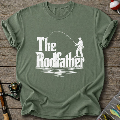 The Rodfather Funny Fishing Graphic T-Shirt
