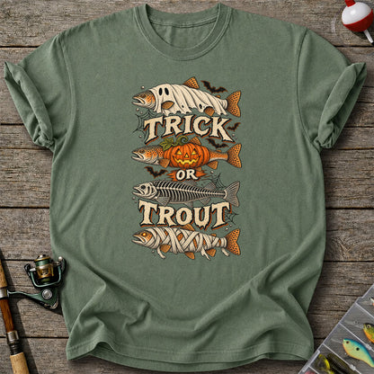 Trick or Trout Halloween Costume Fish Graphic T-Shirt