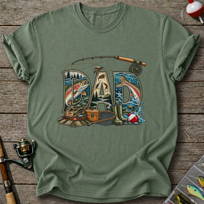 Dad Rainbow Trout Fly Fishing Vintage Graphic T-Shirt