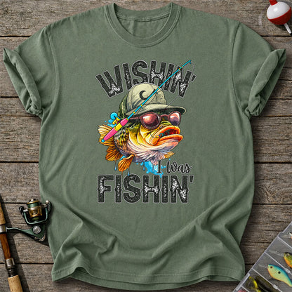 Wishin' I Was Fishin' Funny Sunfish Graphic T-Shirt