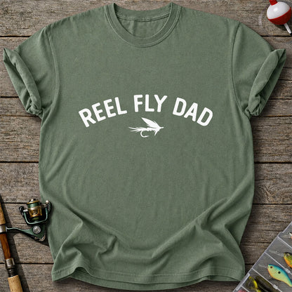 Reel Fly Dad Fly Fishing Lure Graphic T-Shirt