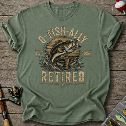 O-Fish-Ally Retired Bass Fishing T-Shirt