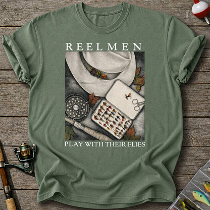 Fly Fishing T-Shirt Reelmen Play With Their Flies Vintage Fly Fisherman Tee