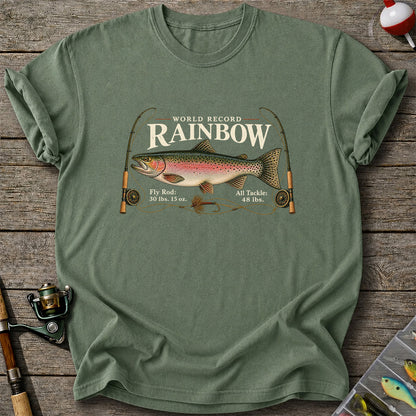 World Record Rainbow Trout Fly Fishing Graphic T-Shirt