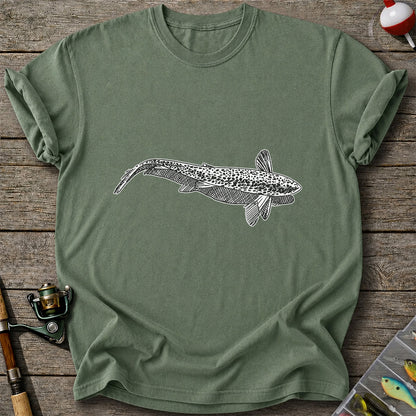 Burbot Fish Minimalist Line Art Fishing Graphic T-Shirt