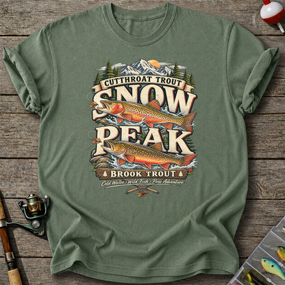 Cutthroat Trout Snow Peak Brook Trout Fishing Graphic T-Shirt