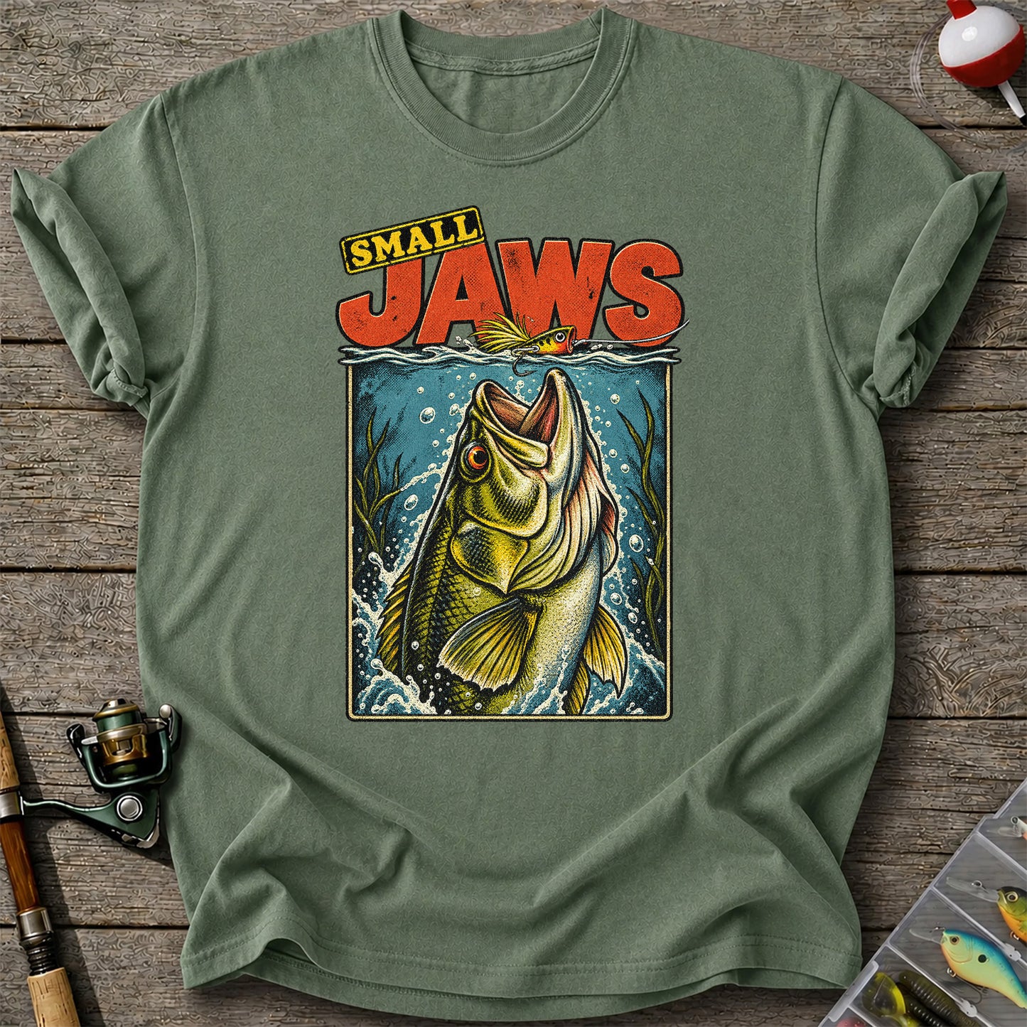 Small Jaws Bass Fishing Graphic T-Shirt