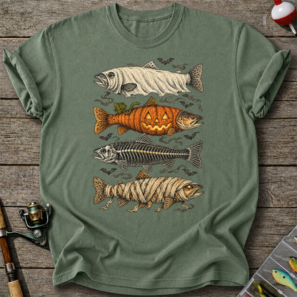 Vintage Halloween Fishing Shirt, Halloween Trout T-Shirt