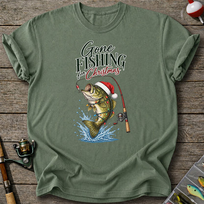 Gone Fishing for Christmas Bass Fishing Graphic T-Shirt