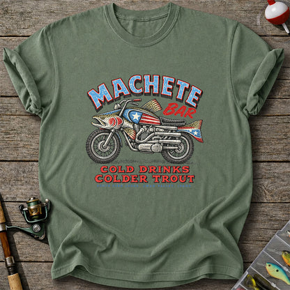 Machete Bar Cold Drinks Colder Trout Fishing T-Shirt
