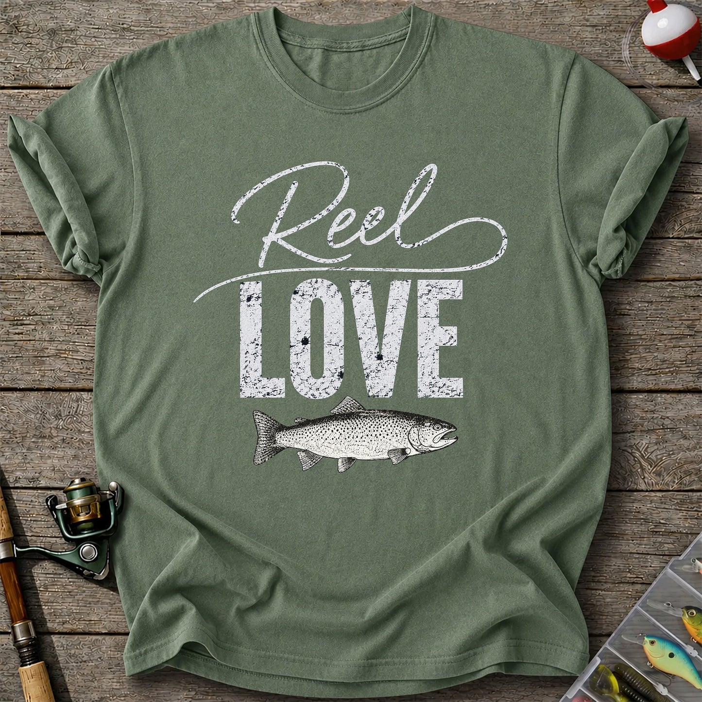 Reel Love Vintage Trout Fishing Graphic T-Shirt