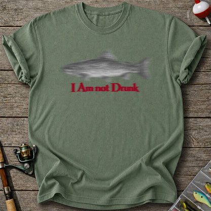 I Am Not Drunk Funny Blurry Trout Fishing Graphic T-Shirt