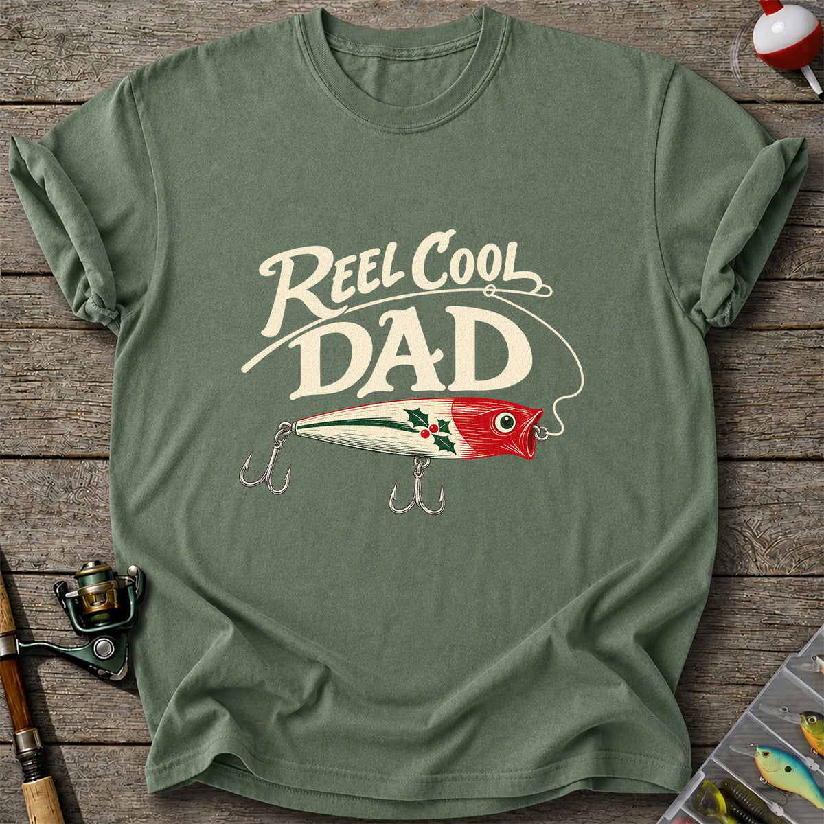 Reel Cool Dad Fishing Lure Graphic T-Shirt
