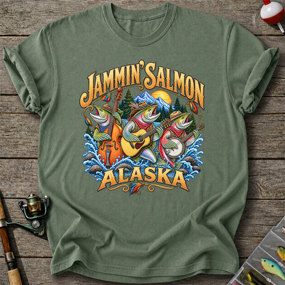 Salmon Music Band Alaska Fishing Graphic T-Shirt