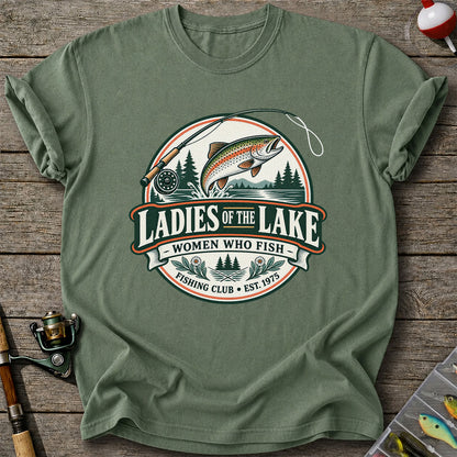 Ladies of the Lake Women Who Fish Rainbow Trout Fishing T-Shirt