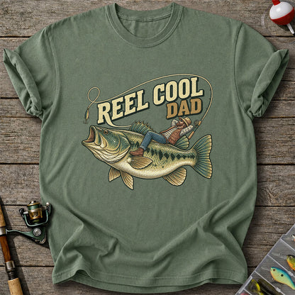 Reel Cool Dad Bass Fishing Father's Day T-Shirt