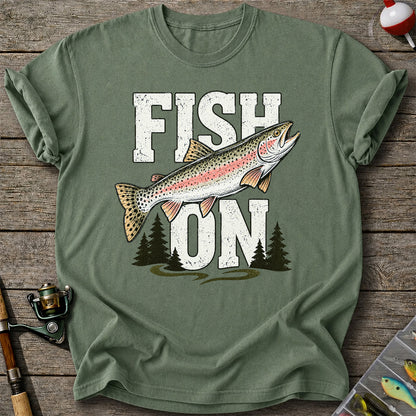 Fish On Rainbow Trout Fishing Graphic T-Shirt