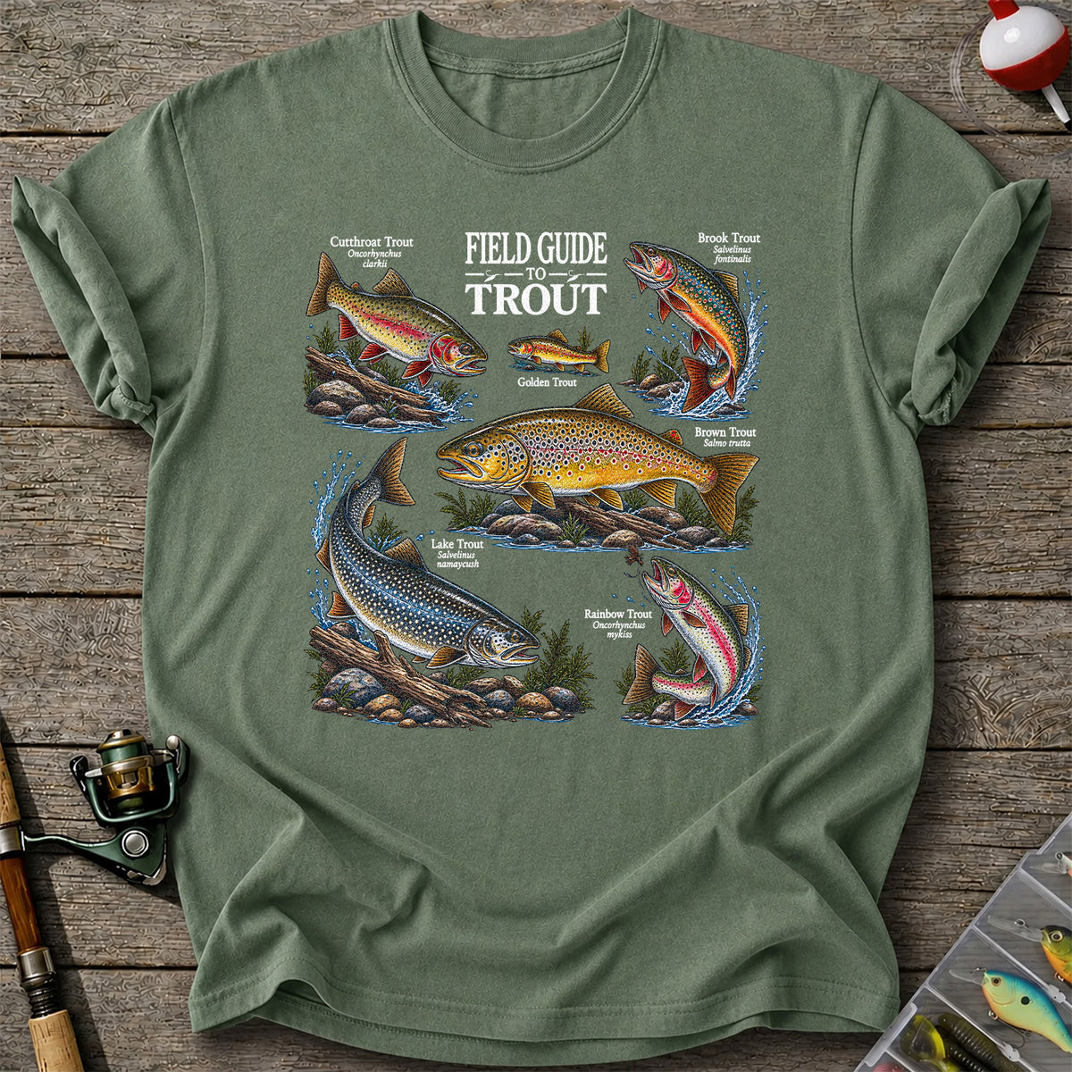 Field Guide to Trout Fishing Species Graphic T-Shirt