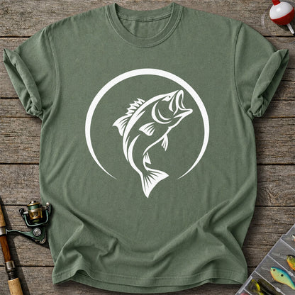 Minimalist Jumping Bass Fishing Silhouette T-Shirt