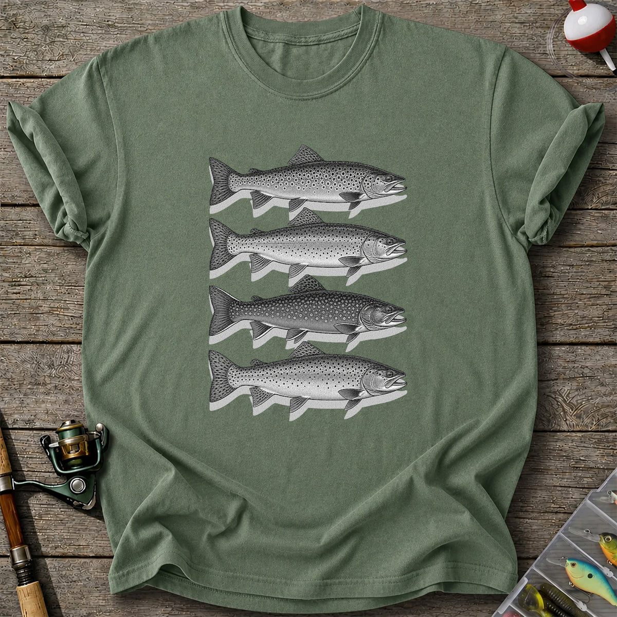 Vintage Trout Collection Freshwater Fishing Graphic T-Shirt
