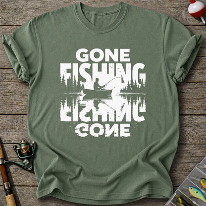 Gone Fishing Lake Adventure Angler Graphic T-Shirt