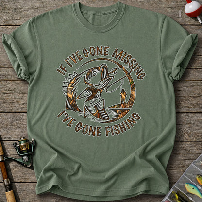 If I've Gone Missing I've Gone Fishing Bass Graphic T-Shirt