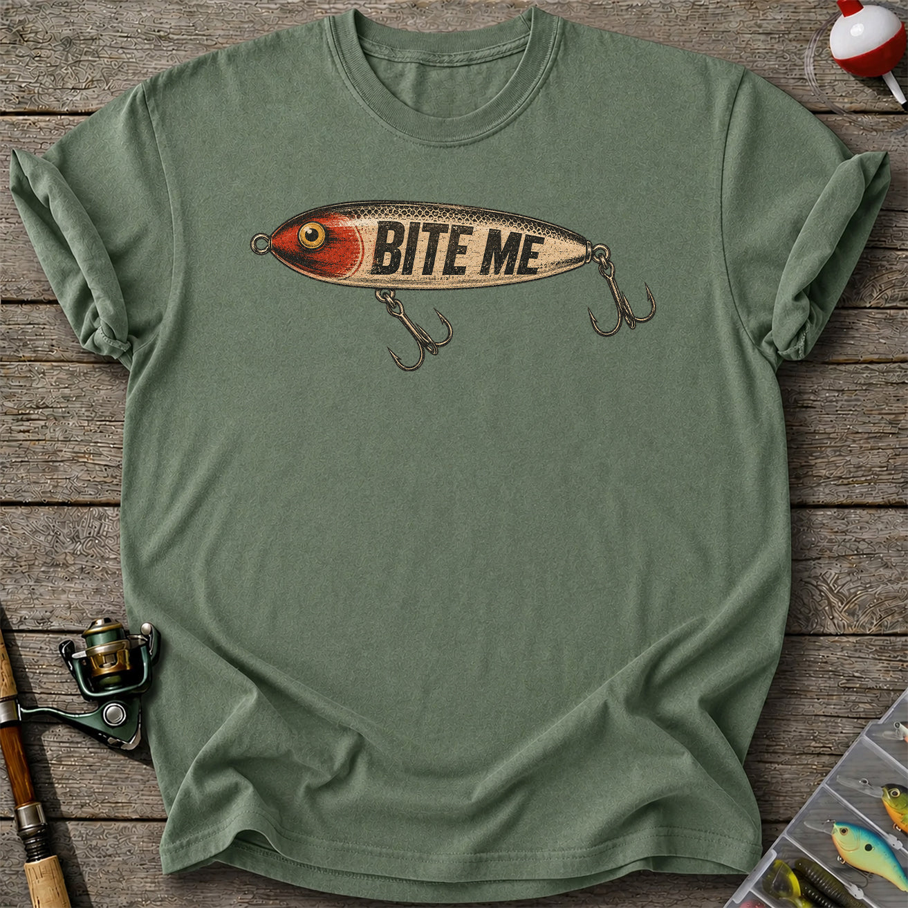 Bite Me Funny Fishing Lure T Shirt
