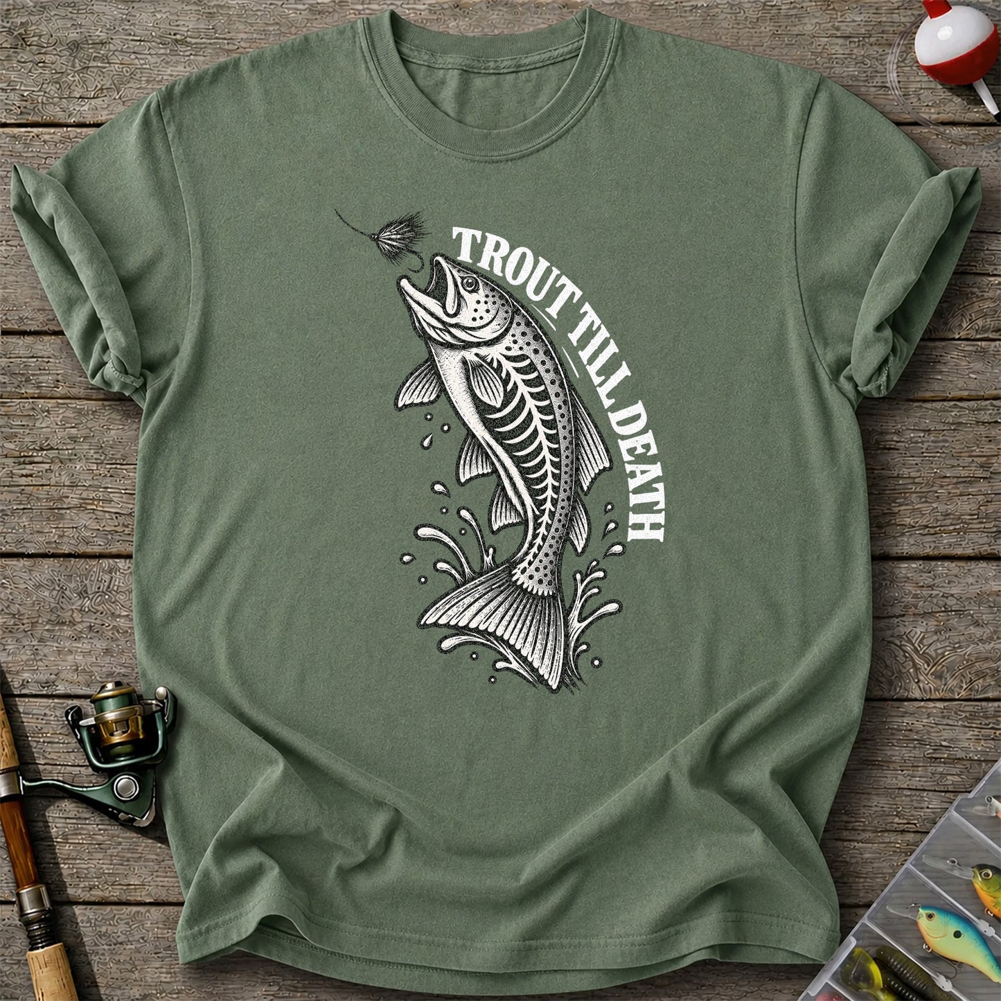 Trout Till Death Fly Fishing Graphic T-Shirt