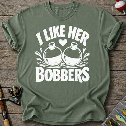 I Like Her Bobbers Funny Fishing T-Shirt