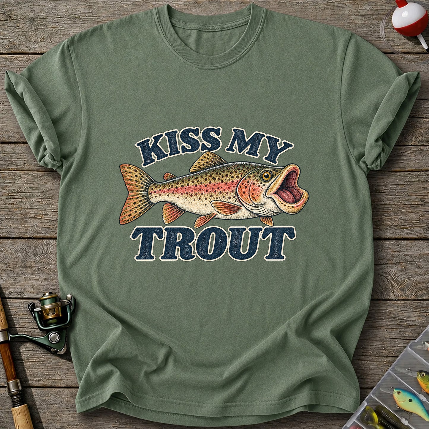 Kiss My Trout Funny Trout Fishing T-Shirt