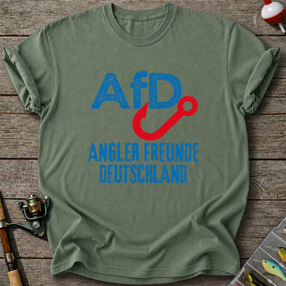 AFD Angler Freunde Deutschland Fishing Hook Graphic T-Shirt