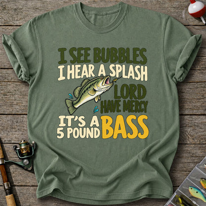 Five Pound Bass Fishing Humor Graphic T-Shirt