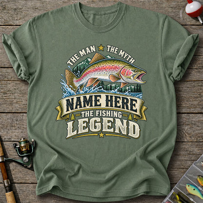 Personalized The Man The Myth The Fishing Legend Rainbow Trout T-Shirt
