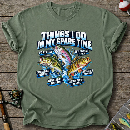 Things I Do in My Spare Time Bass Trout and Perch Fishing T-Shirt