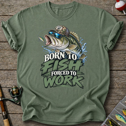 Born to Fish Forced to Work Bass Graphic T-Shirt