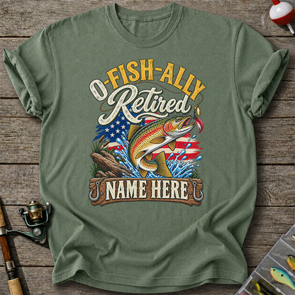 Retired Rainbow Trout American Flag Fishing T-Shirt