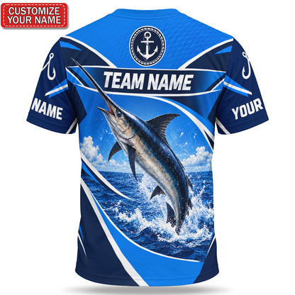 Personalized Swordfish Fishing Graphic T-Shirt