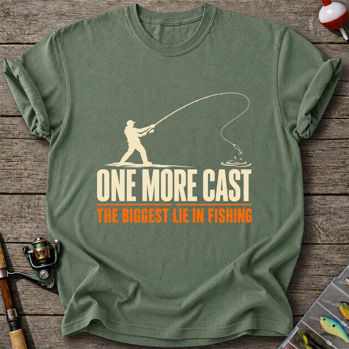 Fishing Angler Silhouette Graphic T-Shirt