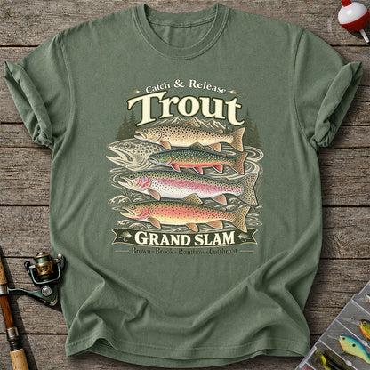 Catch and Release Trout Grand Slam Fishing Graphic T-Shirt