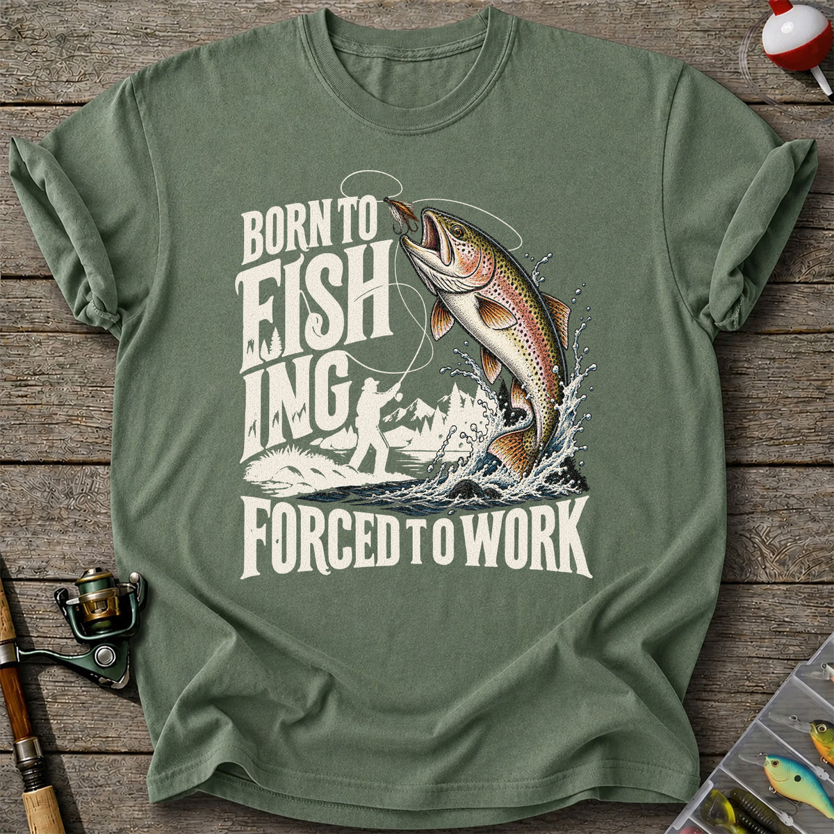 Born to Fish Trout Fishing Graphic T-Shirt
