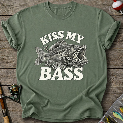 Kiss My Bass Vintage Fish Funny Fishing T-Shirt