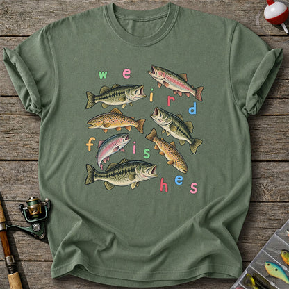 Weird Fishes Bass and Trout Fishing Graphic T-Shirt