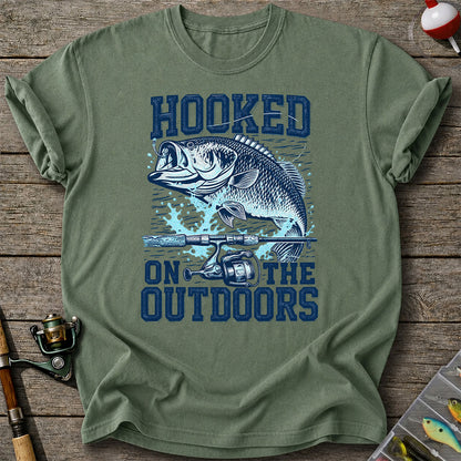 Hooked on the Outdoors Bass Fishing Graphic T-Shirt