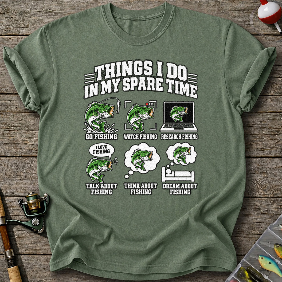 Things I Do in My Spare Time Funny Bass Fishing T-Shirt